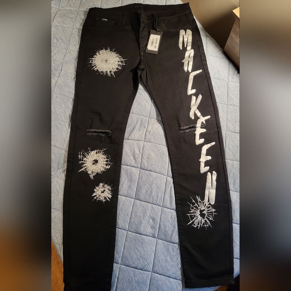 Mackeen Button Fly Black Denim Jeans